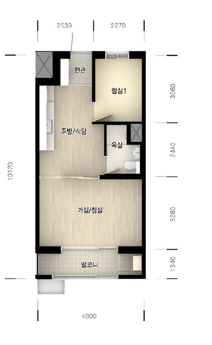 36형 신혼부부평면도 이미지