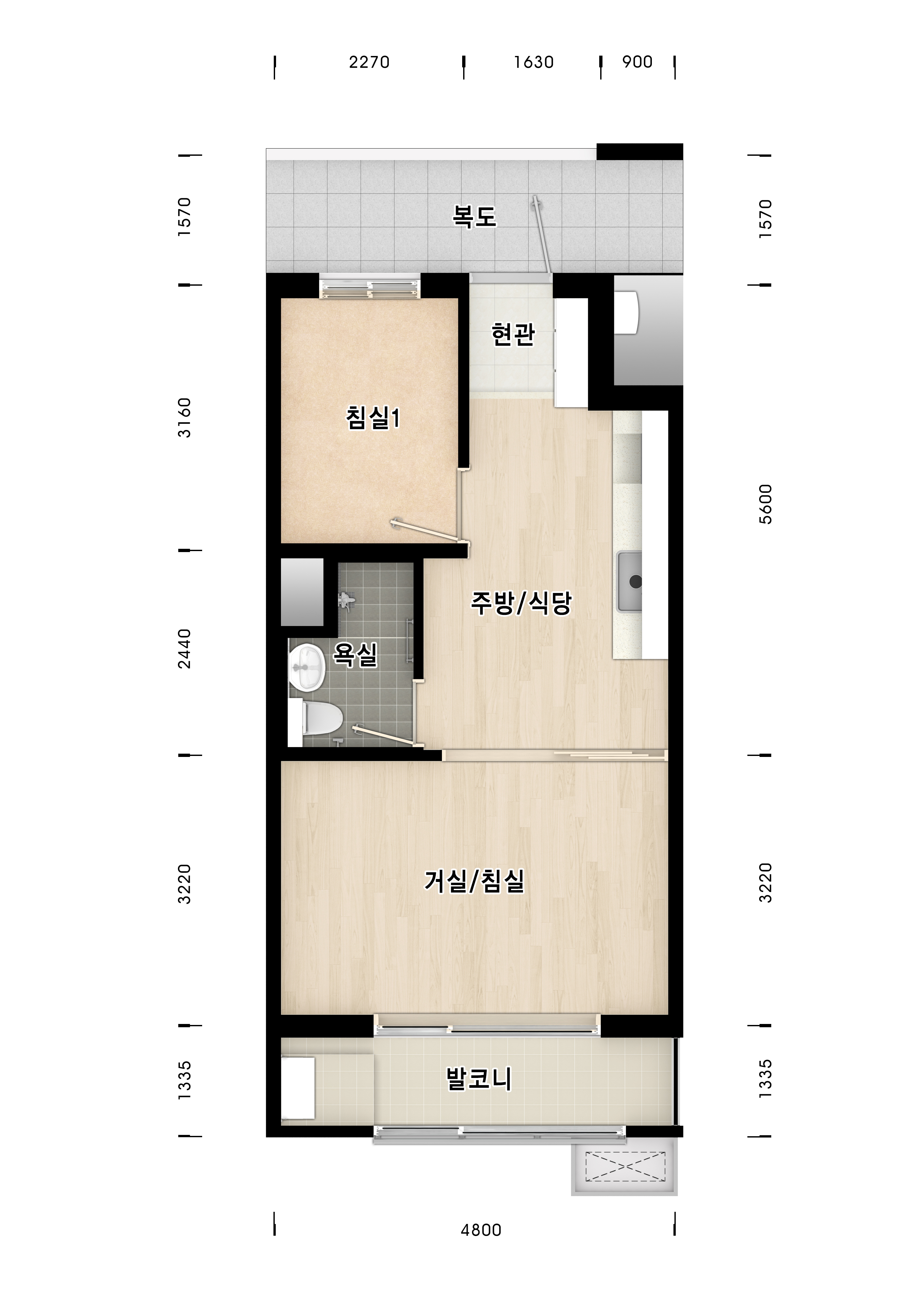 공주월송 A3BL 행복주택36A-신혼부부평면도 이미지