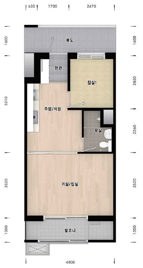 36형(신혼부부·한부모,고령자)평면도 이미지