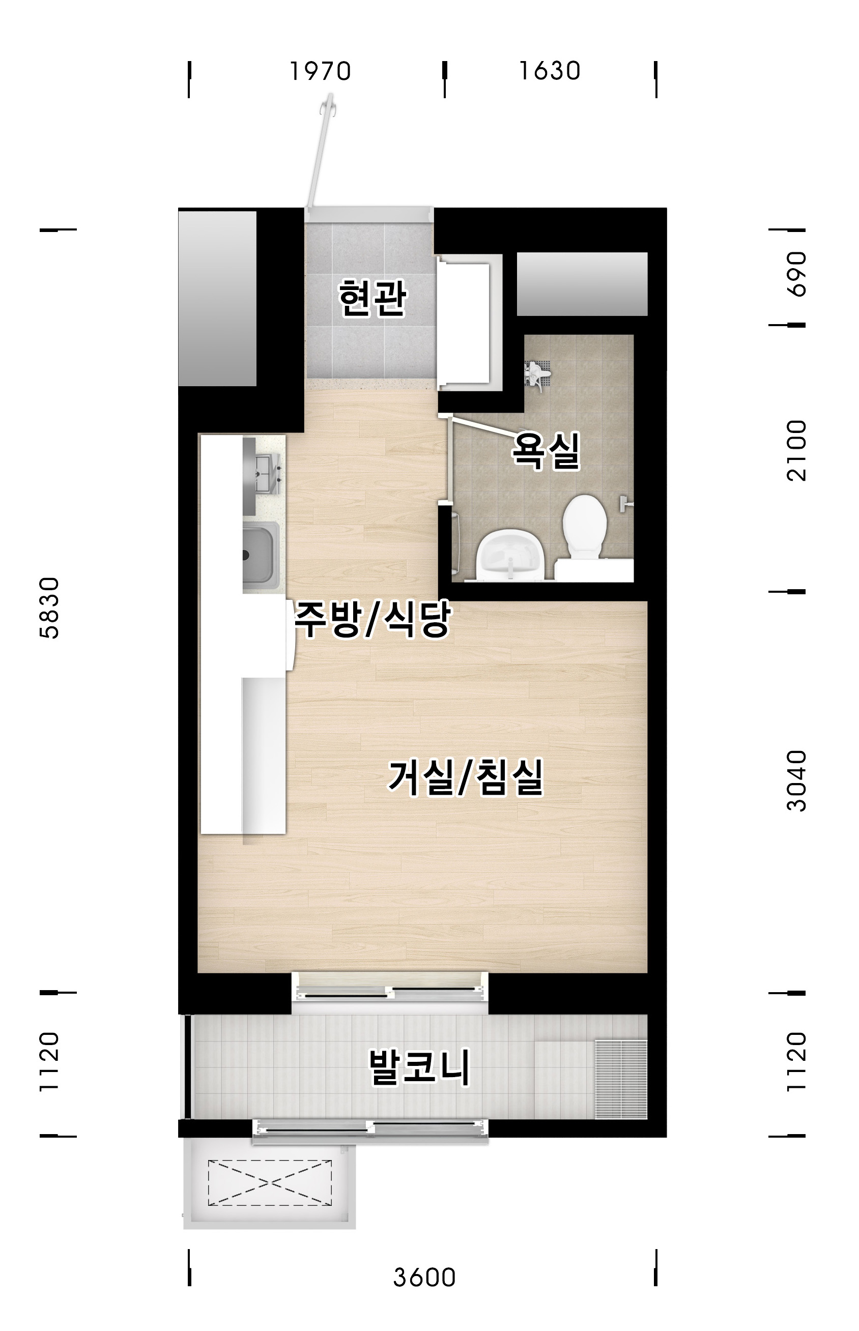 인천 논현 4bl16A 대학생/청년평면도 이미지