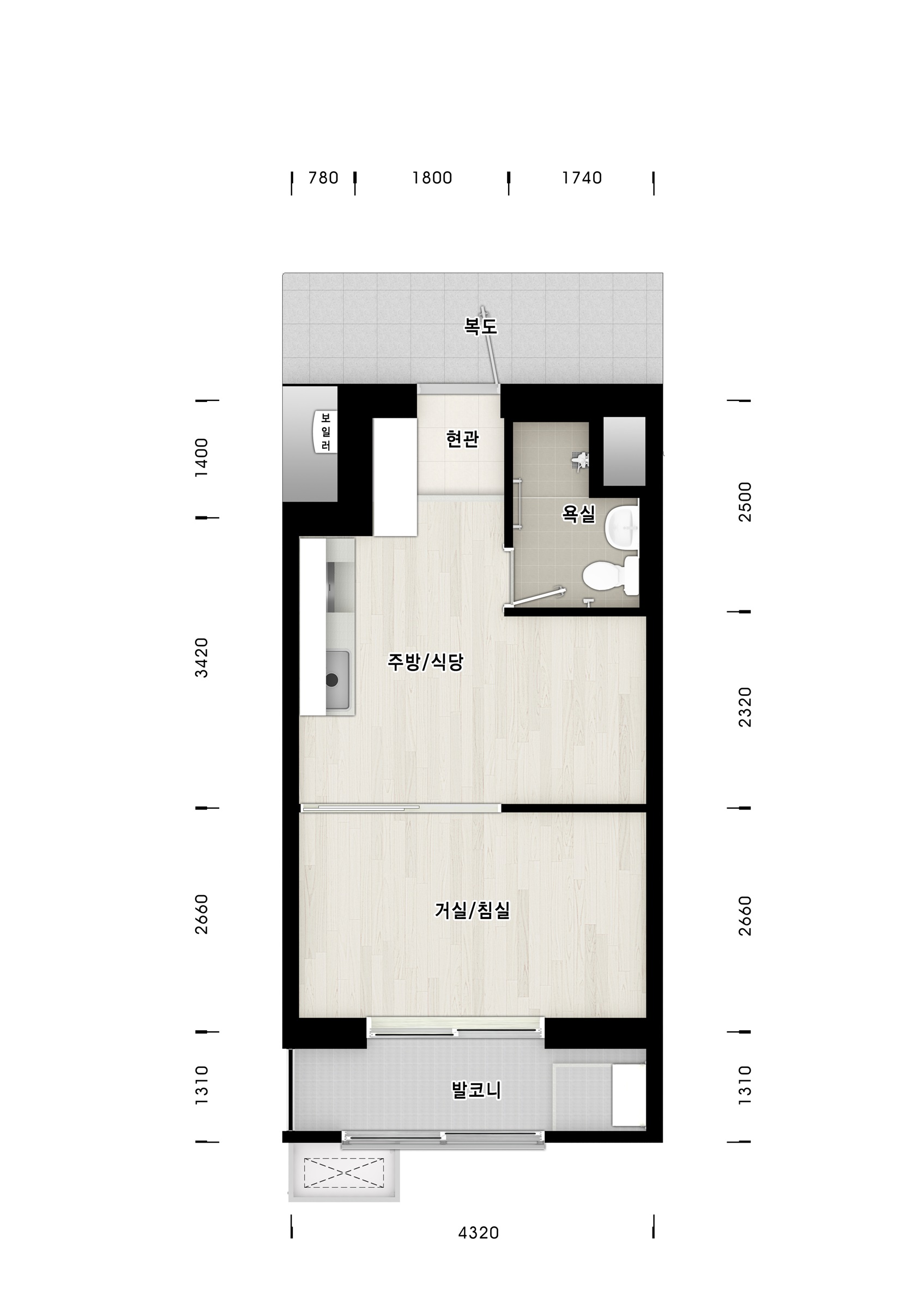 26형(고령자(주거약자용外))평면도 이미지