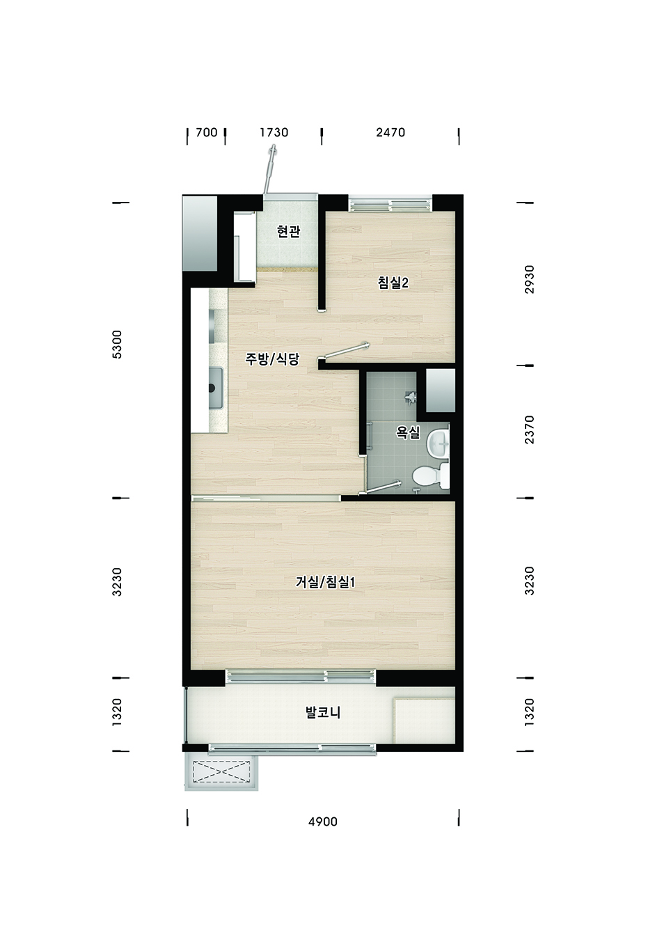 36A(산단근로자, 청년, 신혼부부 · 한부모가족 계층)평면도 이미지