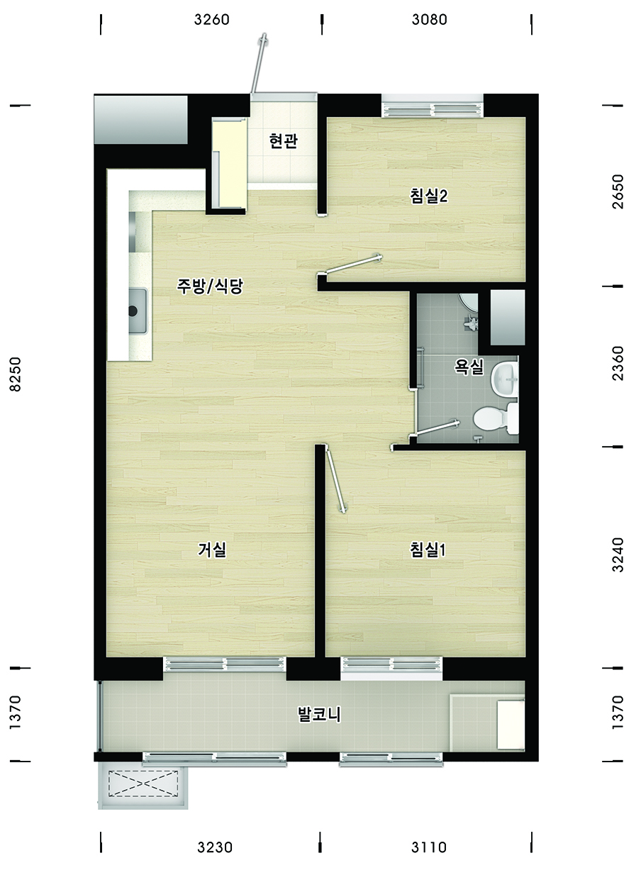 군산내흥7단지46평면도 이미지