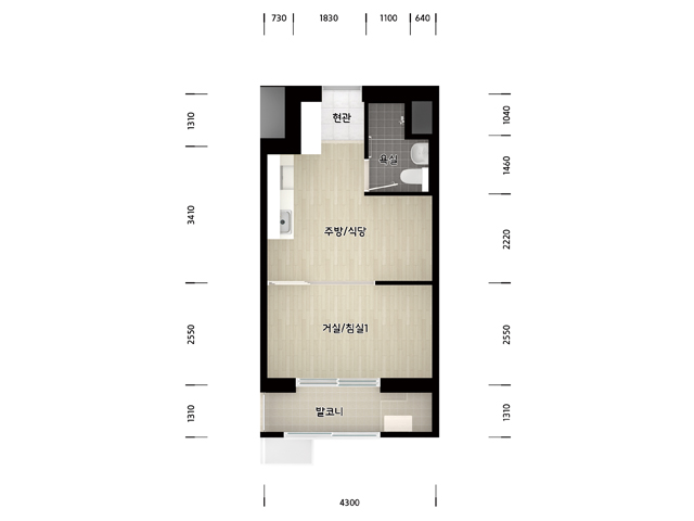 인천영종 A-49BL 행복주택 26A 대학생/청년평면도 이미지
