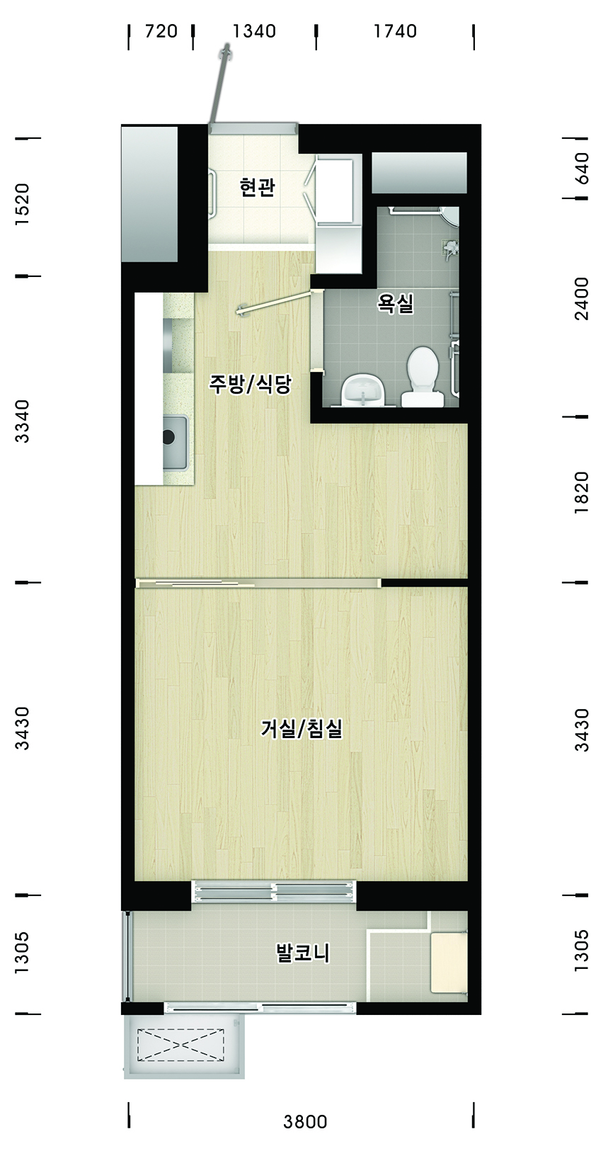 26A-1형[고령자(주거약자용)]평면도 이미지