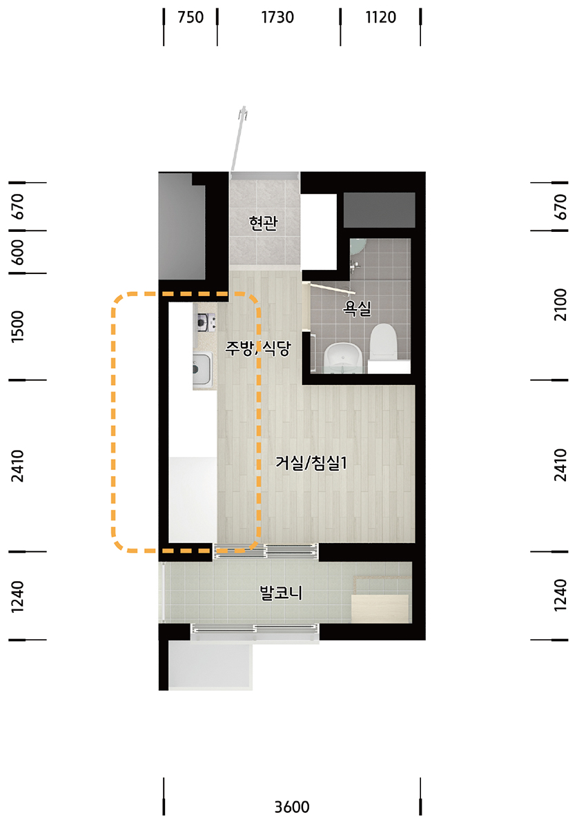 논현엘에이치15단지 14 주거급여수급자평면도 이미지