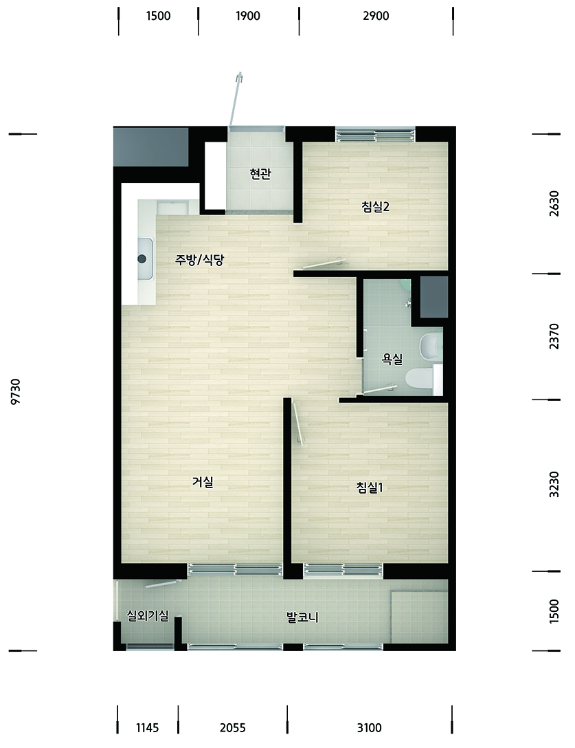정읍첨단LH1단지아파트46A평면도 이미지