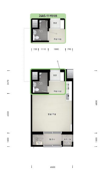 공주월송A-4BL 영구임대
26AS(주거약자)평면도 이미지