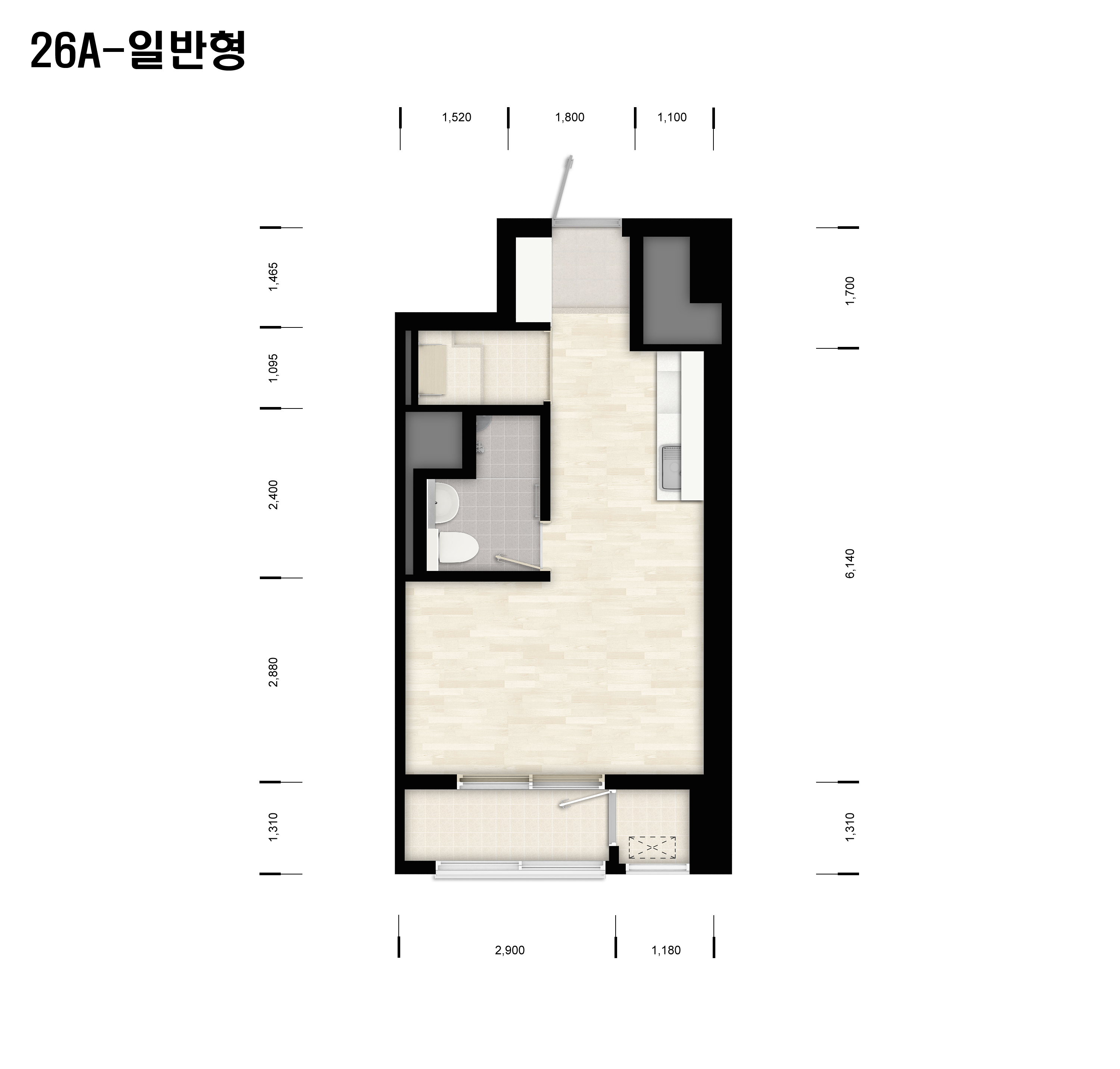  오산세교2 21단지 26A평면도 이미지