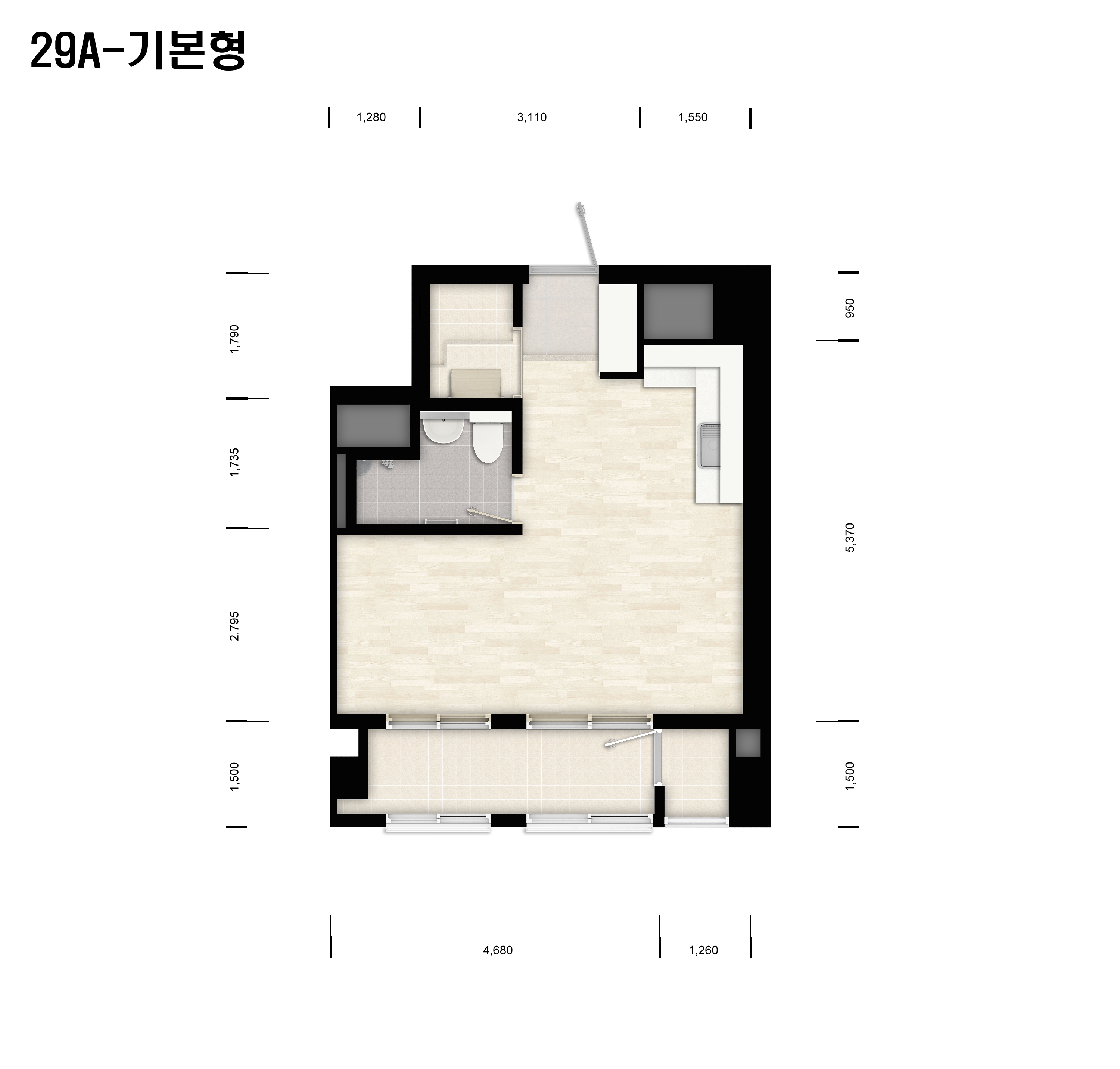 오산세교2 21단지 29A평면도 이미지