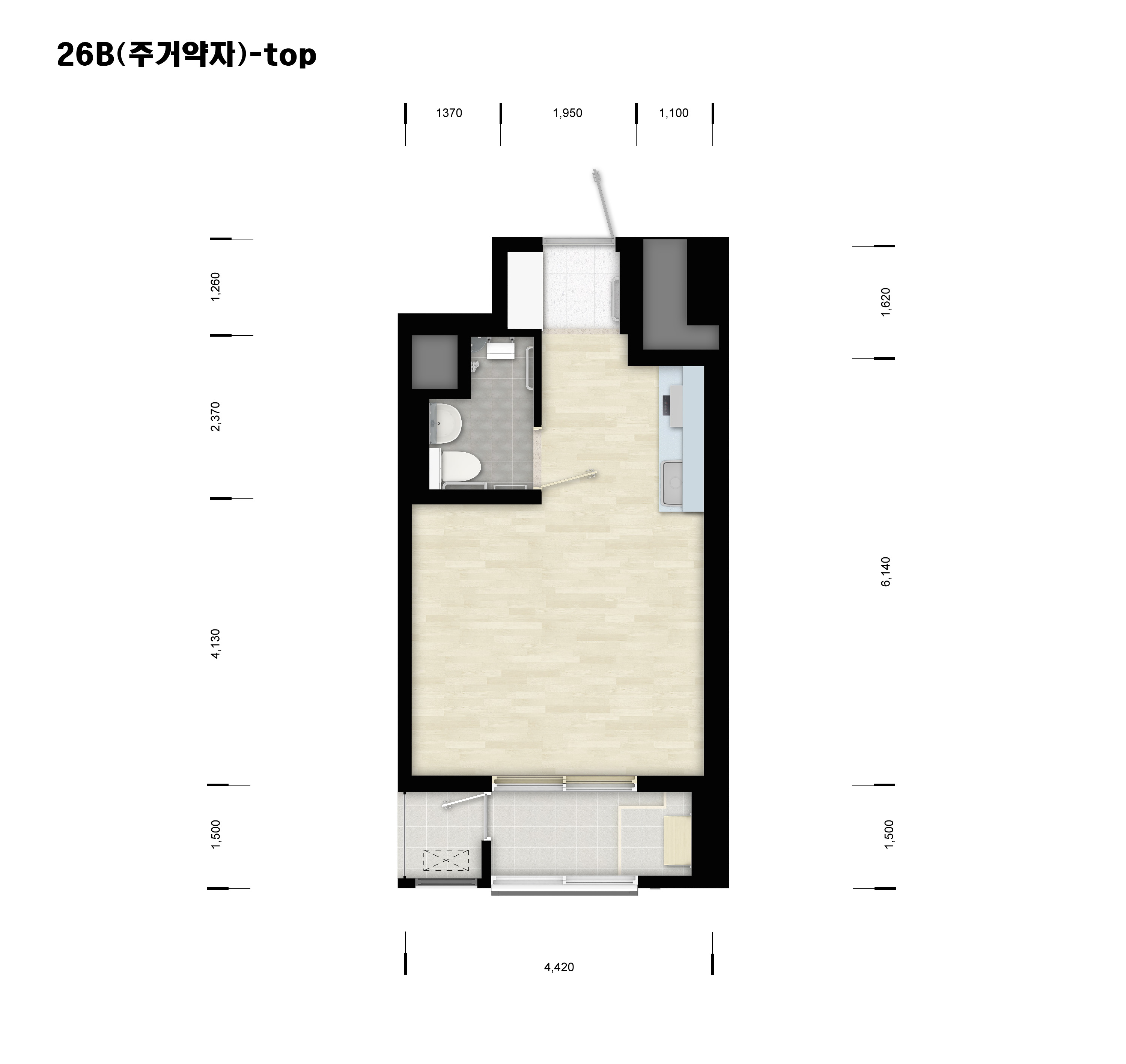 26B 고령자(주거약자용)평면도 이미지