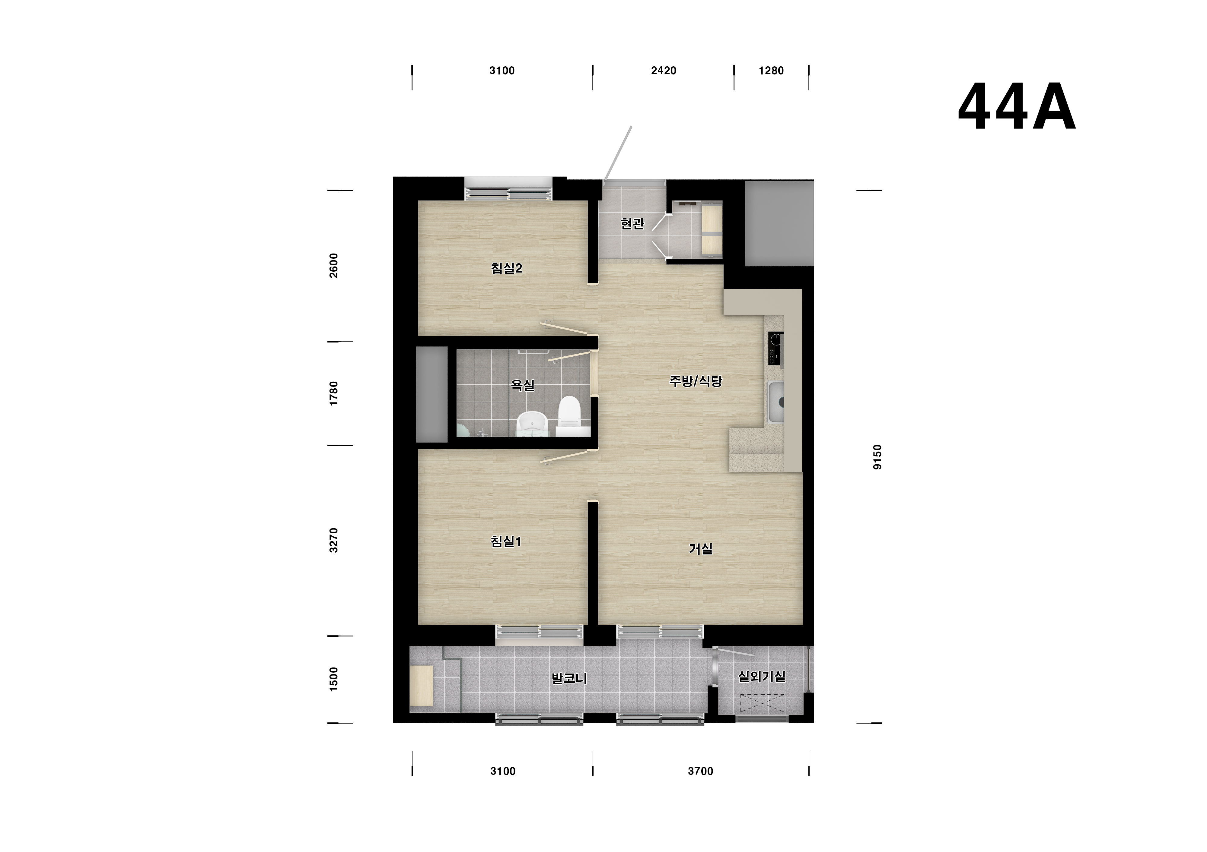 44A/44B(신혼부부·한부모)평면도 이미지