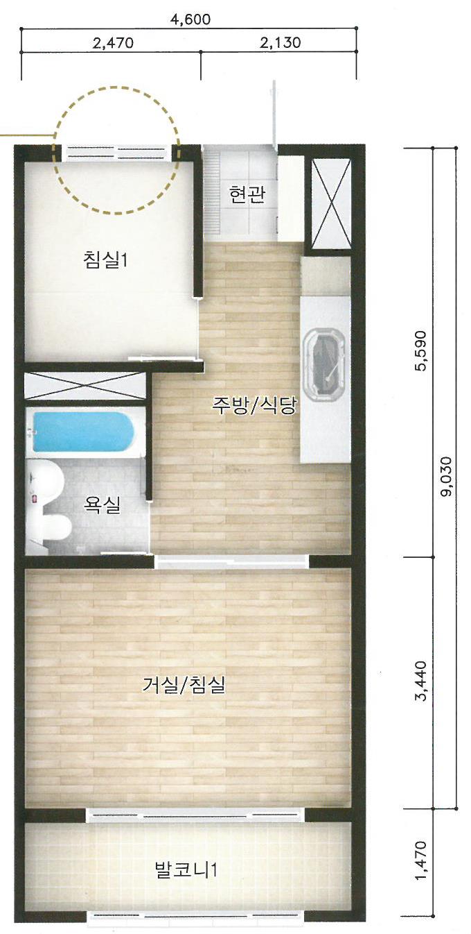 36.61m2평면도 이미지